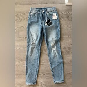 7 For All Mankind Light Blue Distressed Skinny Jeans